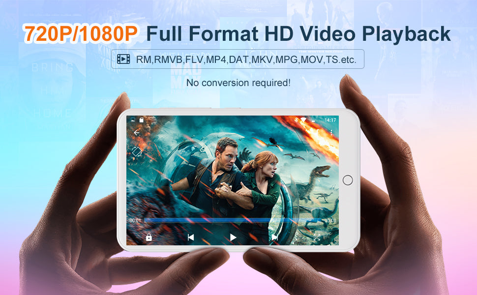 MECHEN MP3 Player Android 9.0 with Bluetooth and WiFi，MP3 MP4 Player with Spotify，Audible，Pandora， Up to 512 GB (White)