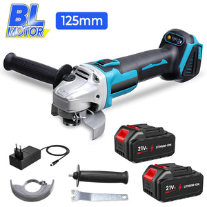 125MM Brushless Cordless Electric Angle Grinder 4 Speed Grinding Polishing Machine Woodworking Power Tool For Makita 18V Battery