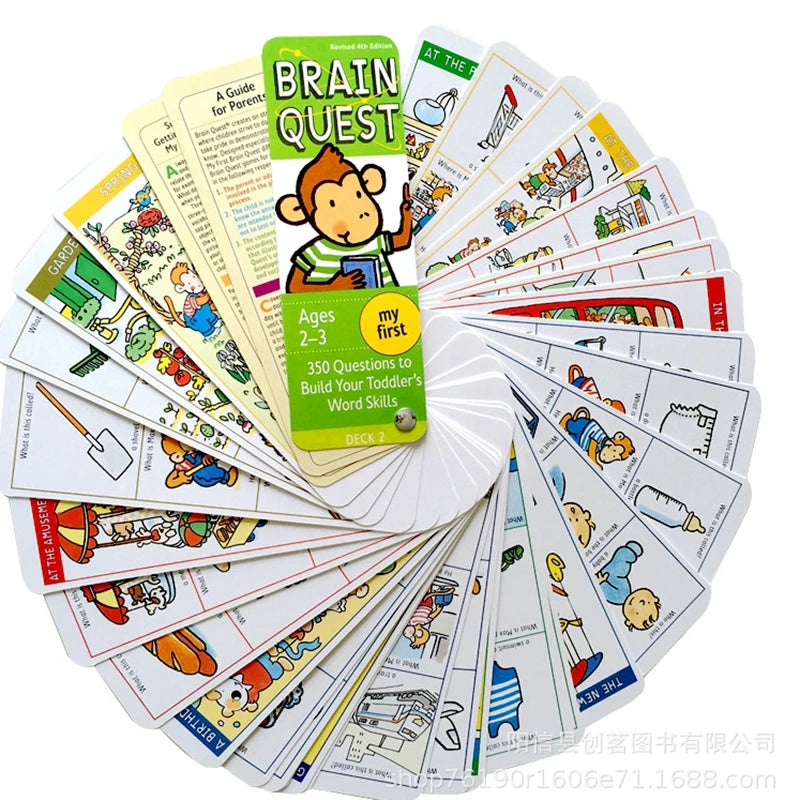 BRAIN QUEST English Children's Study Cards Books 2-6 Years Old Ages Children's Book-of-the Month Club