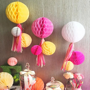 Hot sale (4 Size) Decorative Tissue Paper Honeycomb Balls Pastel Flower Birthday Baby Shower Wedding Holiday Party Decorations