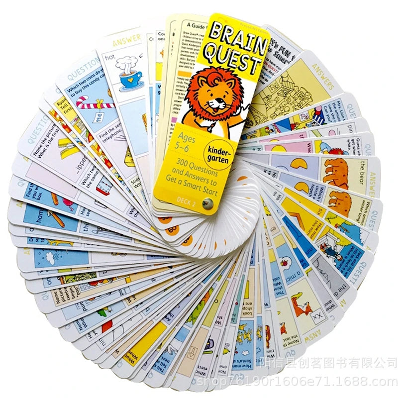 BRAIN QUEST English Children's Study Cards Books 2-6 Years Old Ages Children's Book-of-the Month Club