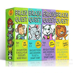 BRAIN QUEST English Children's Study Cards Books 2-6 Years Old Ages Children's Book-of-the Month Club