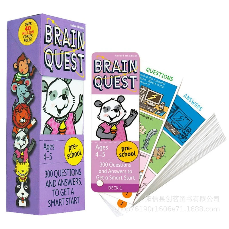 BRAIN QUEST English Children's Study Cards Books 2-6 Years Old Ages Children's Book-of-the Month Club