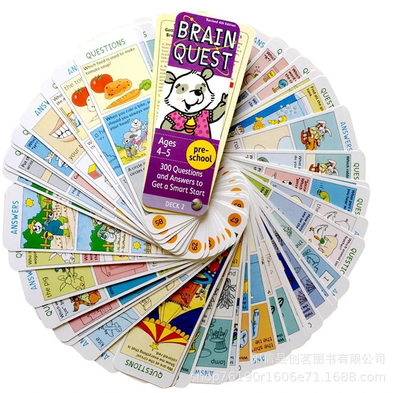BRAIN QUEST English Children's Study Cards Books 2-6 Years Old Ages Children's Book-of-the Month Club