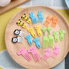 10pcs/pack Snack Cake Dessert Food Fork Bento Lunches Toothpick Party Decor Animal Farm Fruit Fork for Children Mini Cartoon