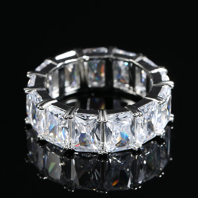 Kinel New Arrivals 585 Rose Gold Single Row Micro-wax Inlay Natural Zircon Rings Women Wedding Party Trendy Fine Jewelry