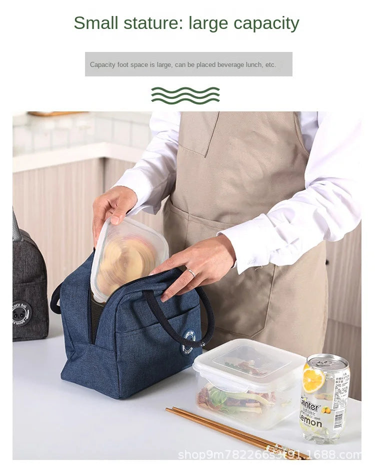 Portable Oxford Lunch Bags Fresh Cooler Pouch For Office Students Convenient Lunch Box Food Container Bag