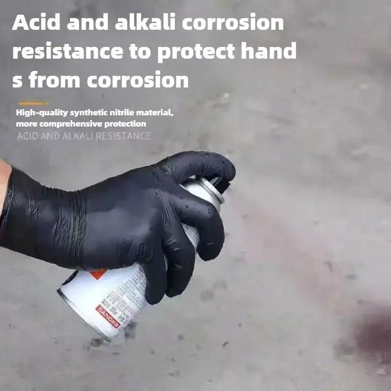 Disposable Latex Gloves Black Waterproof Non-Medical for Kitchen, Cleaning, Dishwashing, Cooking, Automotive, Craft Use