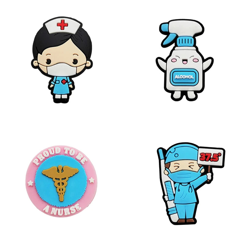 Hot Sales New Arrivals Cute Doctor Nurse Shoe Charms for Crocs Accessories Decoration Shoe Clog Pin Adult Party Gifts