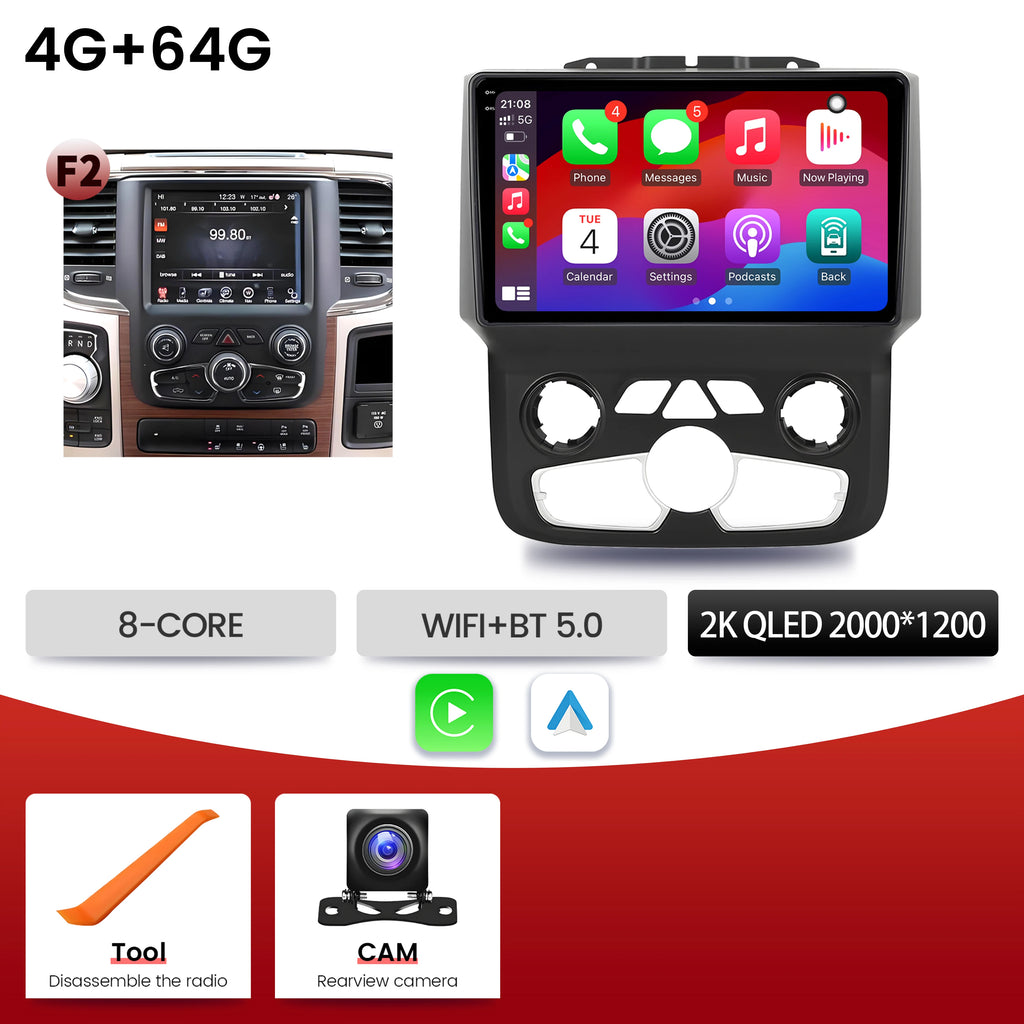 9"  Car Radio For Dodge RAM 1500 2500 2013-2019 Android 16 Wireless BT Carplay Multimedia Navigation Touch 2K QLED Screen