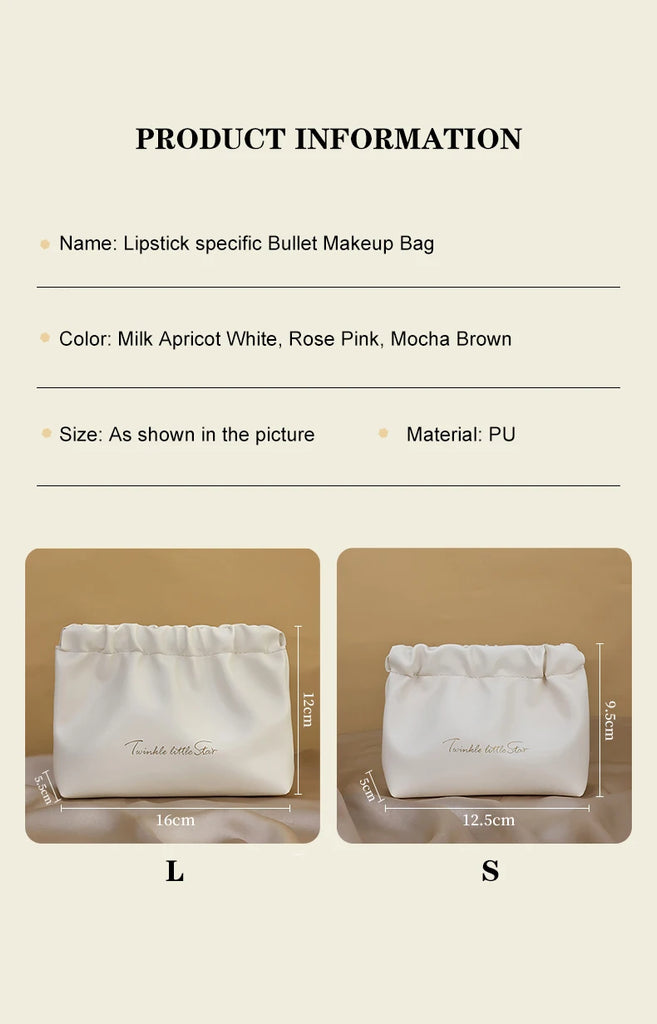 1PC PU Cosmetics Storage Bag Makeup Portable Bag Mini Lipstick Cosmetic Bag Travel Supplies Mini Carry-on Cosmetic Bag