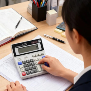 12 Digits Electronic Calculator Dual Power Supply Electronic Calculator Teaching Supplies Office Supplies for School Accounting