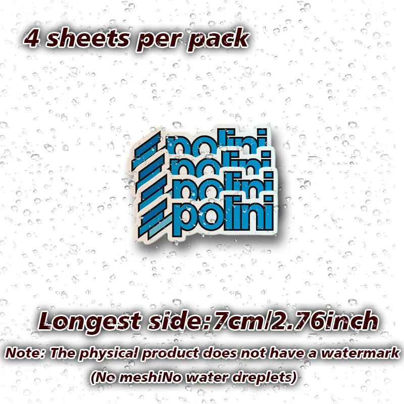 4 POLINI stickers, vinyl decals - suitable for car bumpers, windows, laptops, trucks, vans, water bottles, books - durable