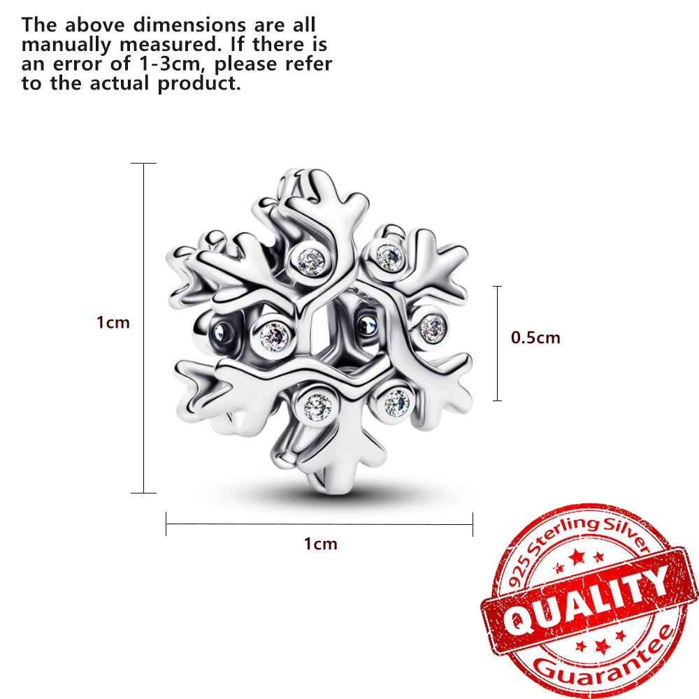 Hot Sale New Arrivals 925 Sterling Silver Snowflake Bell Christmas Series Dangle Charm Fit Original Bracelet Kids Jewelry Gift