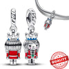 Hot Sale New Arrivals 925 Sterling Silver Snowflake Bell Christmas Series Dangle Charm Fit Original Bracelet Kids Jewelry Gift
