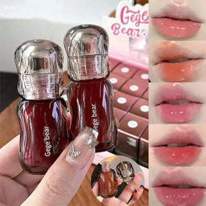 GegeBear Crystal Clear Lipgloss Hydrating Water Liquid Lipstick Light Lip Tint Plumping Non-stick Cup Lips Makeup Women Cosmetic