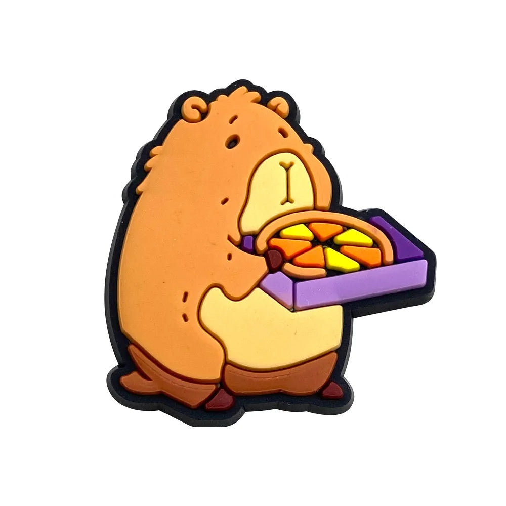 Hot Sales New Arrivals 1Pcs Cute Capybara Shoe Charms Pin for Crocs Shoe Decoration Kids Adult Christmas Boy Girl Party Gifts