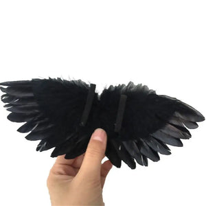 White Black Crafts Kids Mini Feather Angel Wing Newborn Dog Pet Prop Doll Decoration Party Birthday Gift Easter Valentines Day