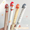 4 Pcs Cute Pet Series Fun Gel Pen 0.5mm Cute Animals Quick-Dry Pen Baby Chicken and Penguin Minimalist Style Black Pen