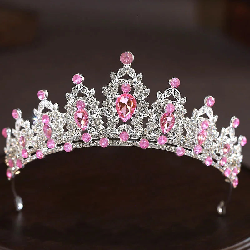 2025Bridal HeadwearWomen's Ballroom Crown Baroque Crystal Tiaras And Crowns Bridal Wedding Hair Accessories Jewelry