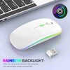 Wireless Mouse Rechargeable Silent LED Backlit Mice PC Laptop Computer Mous 2.4Ghz Receiver Bluetooth Dual Mode Optical Mice