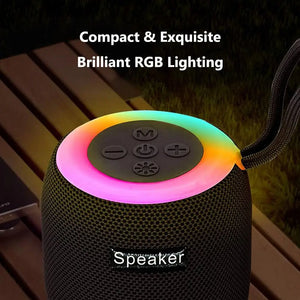 RGB Light Bluetooth Speaker Loud Stereo Wireless Mini Subwoofer Mini Size Portable Fabric Speaker Outdoor Use/Car/Home/Camping