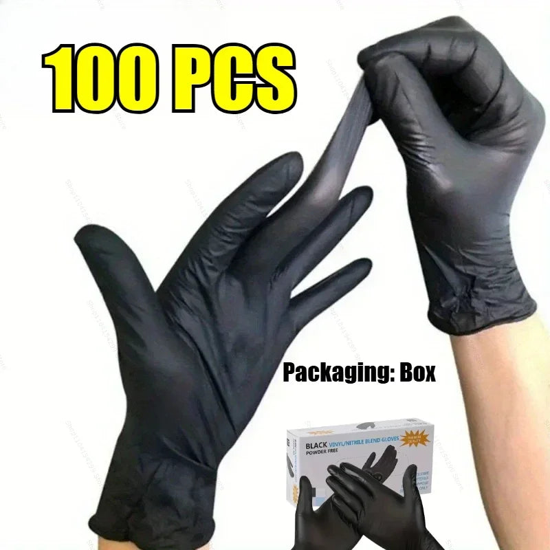 Disposable Latex Gloves Black Waterproof Non-Medical for Kitchen, Cleaning, Dishwashing, Cooking, Automotive, Craft Use