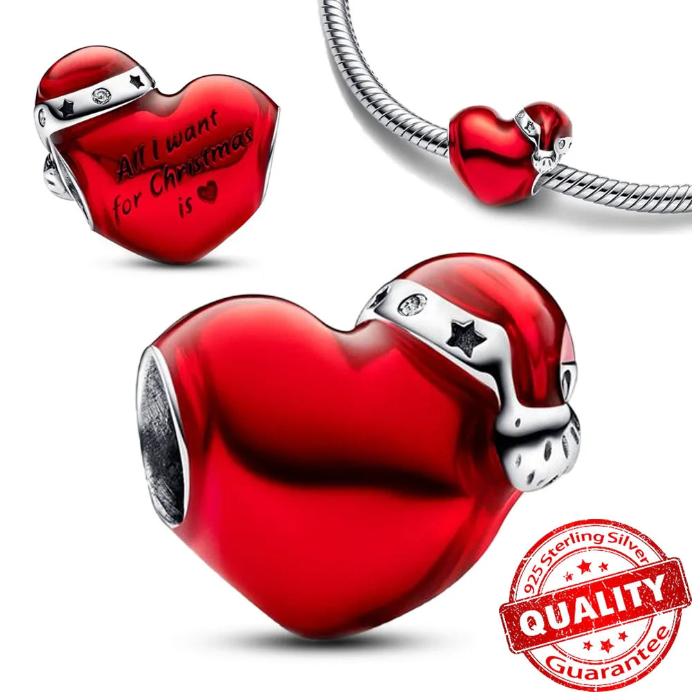 Hot Sale New Arrivals 925 Sterling Silver Snowflake Bell Christmas Series Dangle Charm Fit Original Bracelet Kids Jewelry Gift