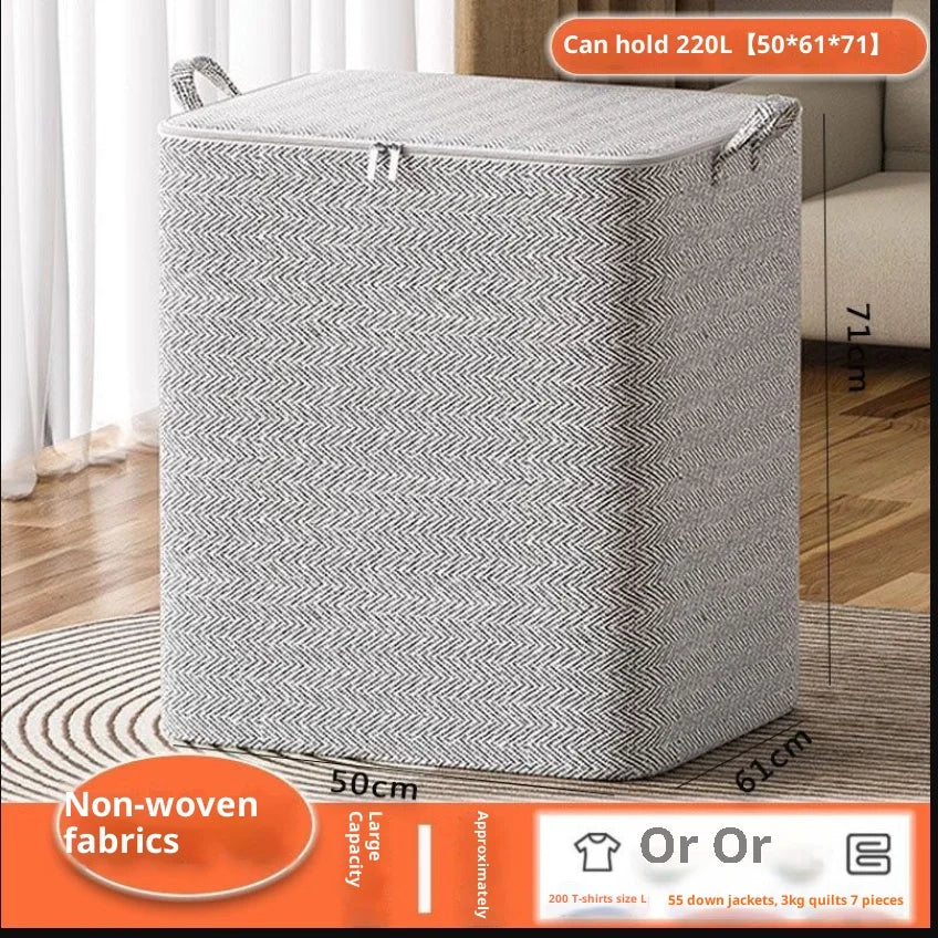 Hot Sale 220L Big Size Clothes Storage Box With Cover Large Laundry Basket Organizer Bag For Baby Foldable