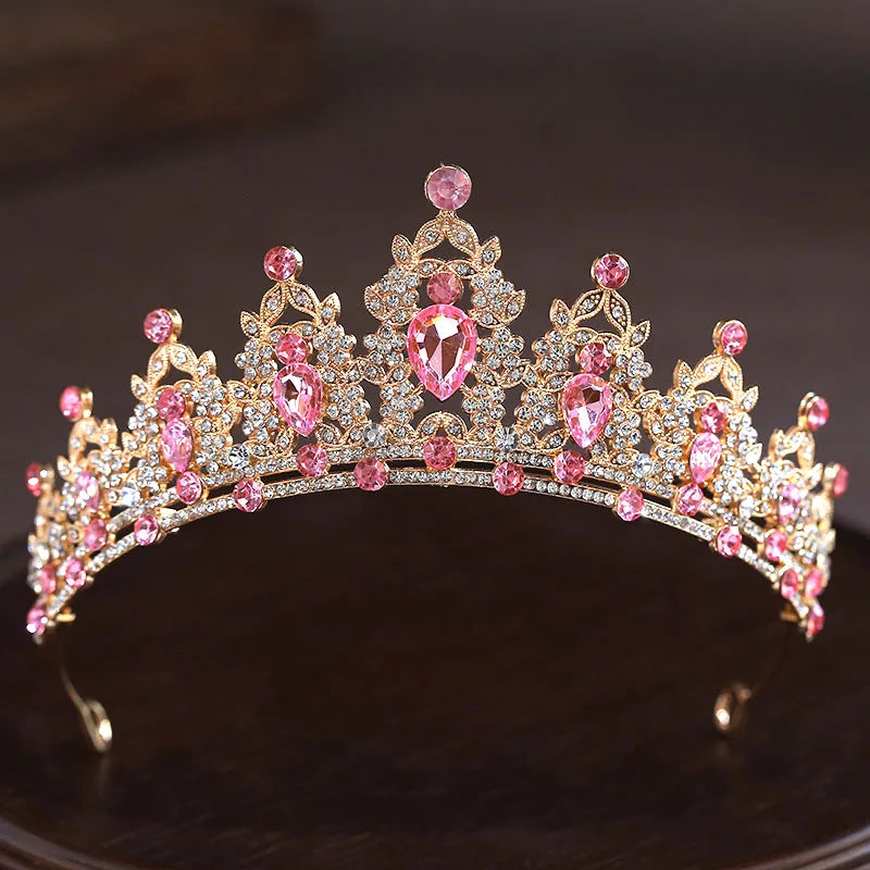 2025Bridal HeadwearWomen's Ballroom Crown Baroque Crystal Tiaras And Crowns Bridal Wedding Hair Accessories Jewelry