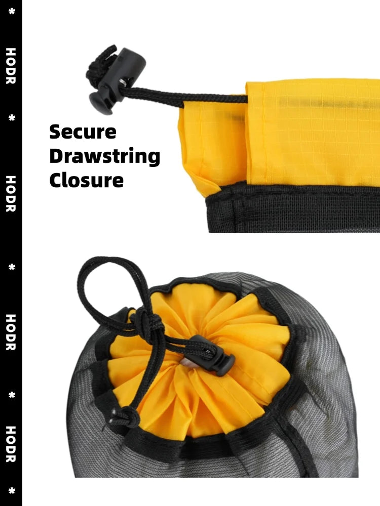 [HODR] Mesh Bags Lightweight Mesh Stuff Sack Drawstring Storage Bags Compression Pouches for Camping, Hiking, Laundry & Grocery