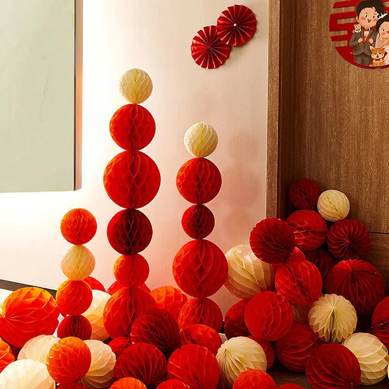 5Pcs Circular Paper Lantern Balls for Home DIY Decoration Weddings Parties Lanterns Birthday Decorations Baby Shower Supplie