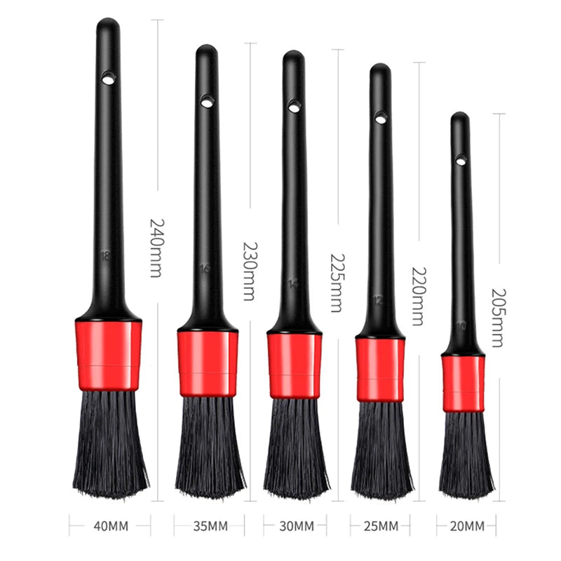 Set Of 5 Soft Detailing Brushes For Car Interior Cleaning – Ideal For Dashboards, Air Vents, And Removal Of Dust And Debris