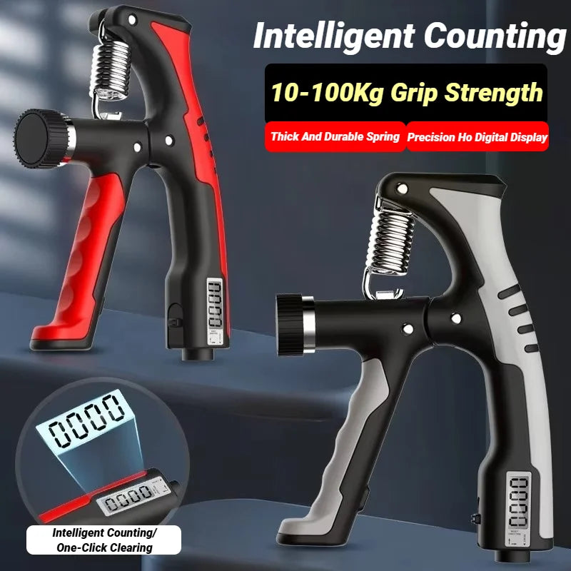 10-100KG Electronic Smart Counting Hand Grip Adjustment Exercise Power Strengthening Pliers Spring Finger Pinch Wrist Training