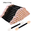 50/100pcs Double Sided Eyeshadow Applicator Mirror Chrome Pigment Sponge Stick  Nail Powder Brushes Sponge Disposable