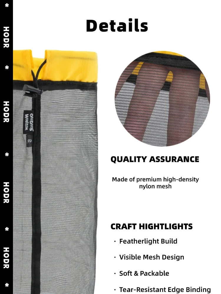 [HODR] Mesh Bags Lightweight Mesh Stuff Sack Drawstring Storage Bags Compression Pouches for Camping, Hiking, Laundry & Grocery