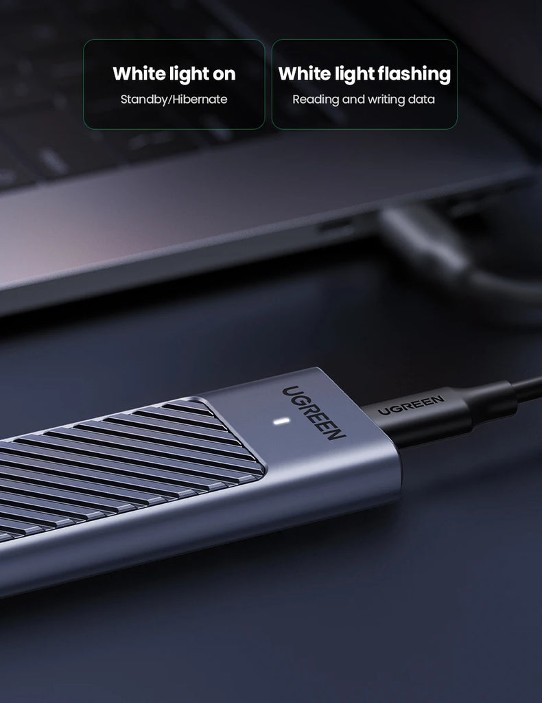 BR Sale UGREEN M2 SSD Case M.2 NVMe SATA SSD Enclosure Adapter 20Gbps USB 3.2 Gen2 USB C External Enclosure