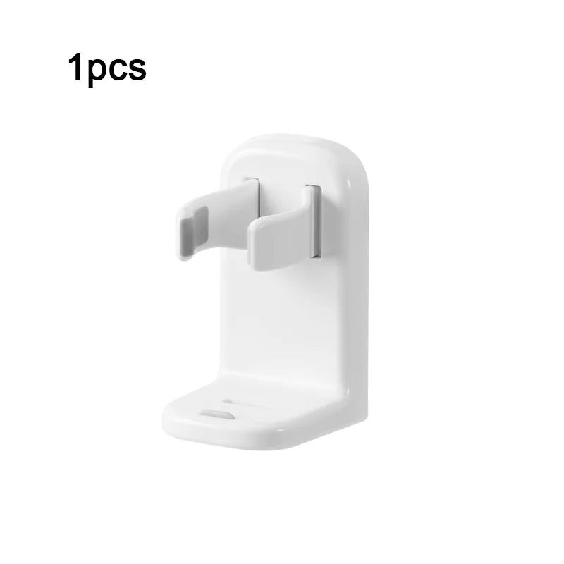 White Electric Razor Holder Non-punching Spring Clip Storage Rack Strong Load-bearing Anti-falling