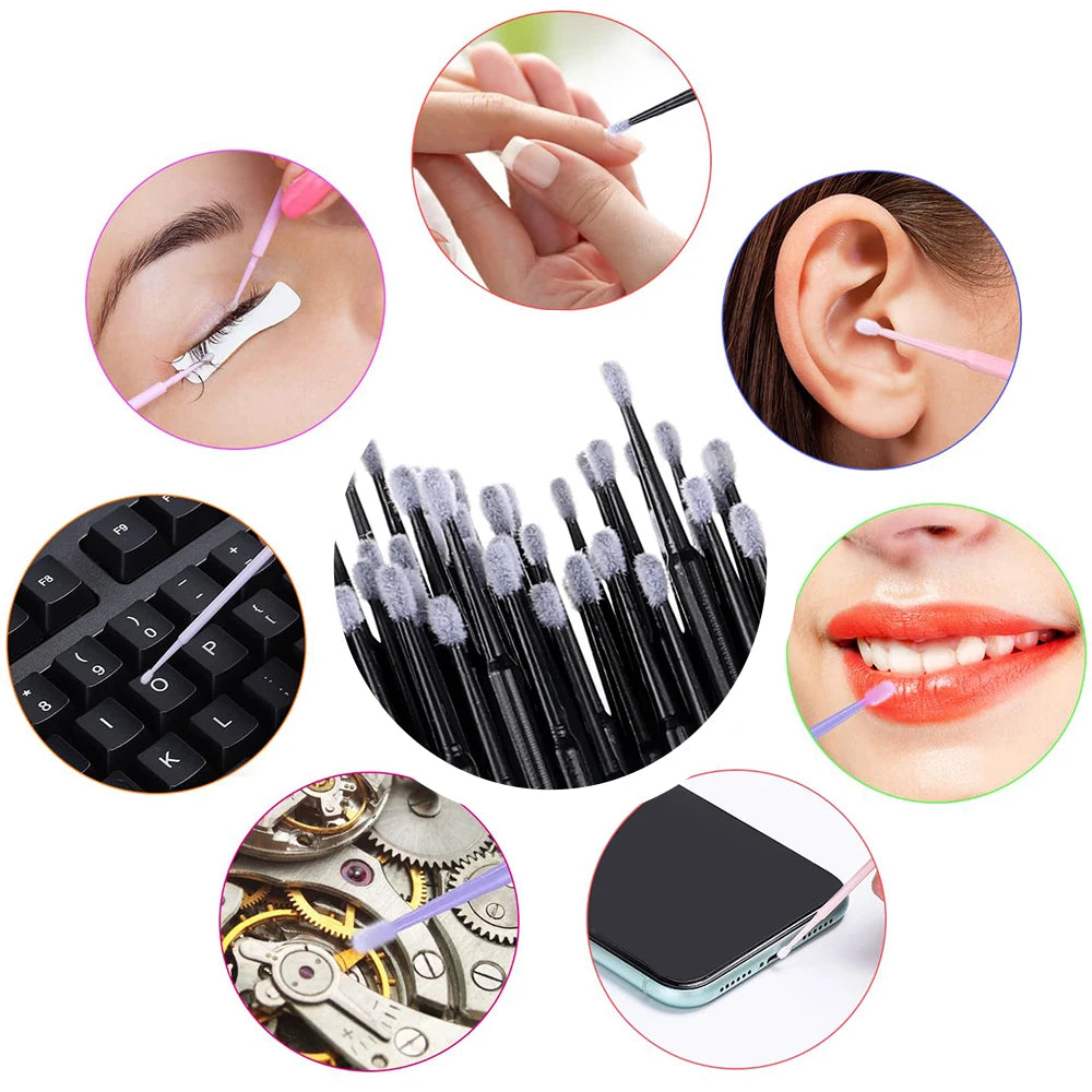 300/2000pcs Disposable MicroBrush Eyelash Extension Brushes For Makeup Nail Art Individua Applicator Lash Cleaning Removing Tool