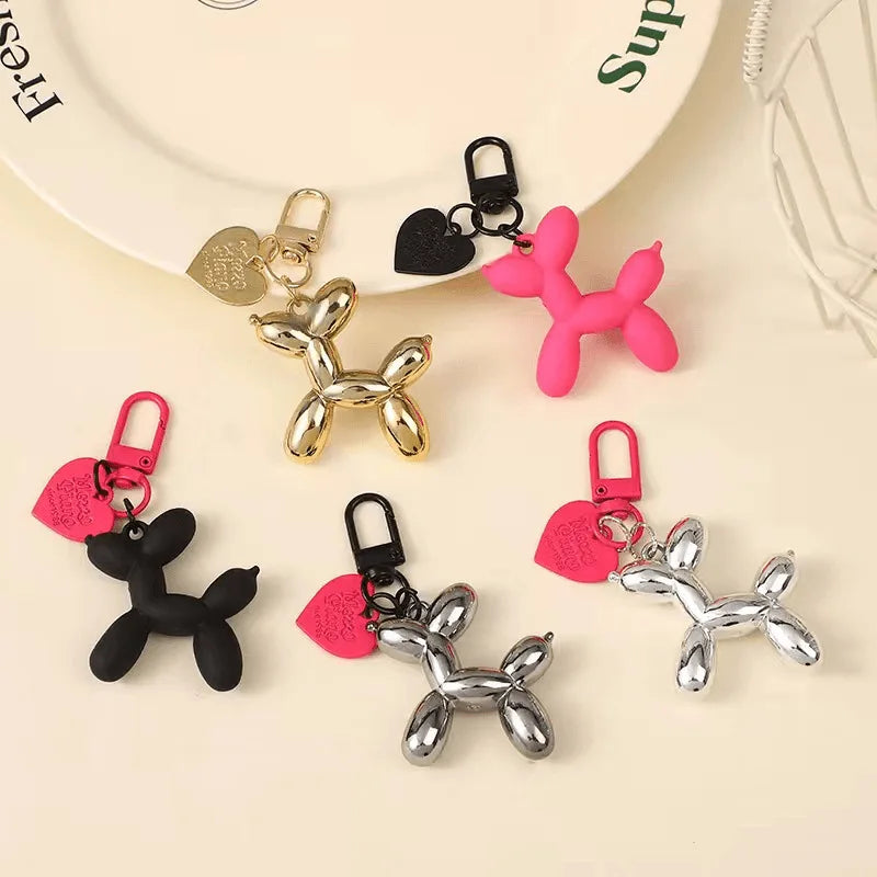 Fashion Punk Y2K Balloon Dog Keychains for Women Bag Pendant Jewelry Trinket Girl's Car Key Ring Key Chain Accessories