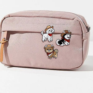 3 Styles Cartoon Cowboy Hat Dog Enamel Brooches Cute Poodle Husky Pup Shaped Metal Pins Pet Owner Badge