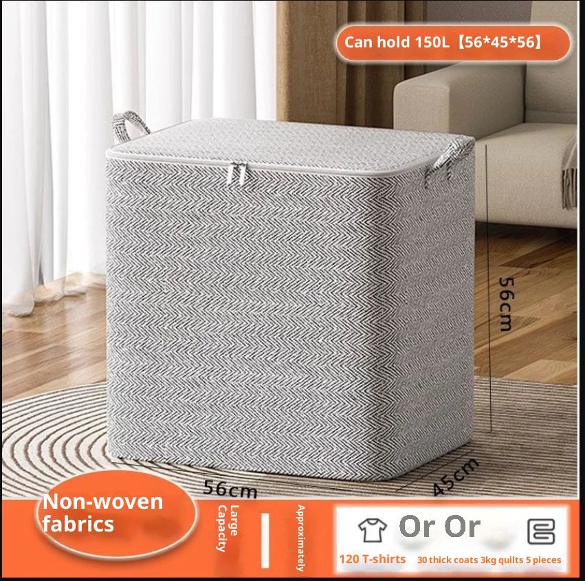 Hot Sale 220L Big Size Clothes Storage Box With Cover Large Laundry Basket Organizer Bag For Baby Foldable