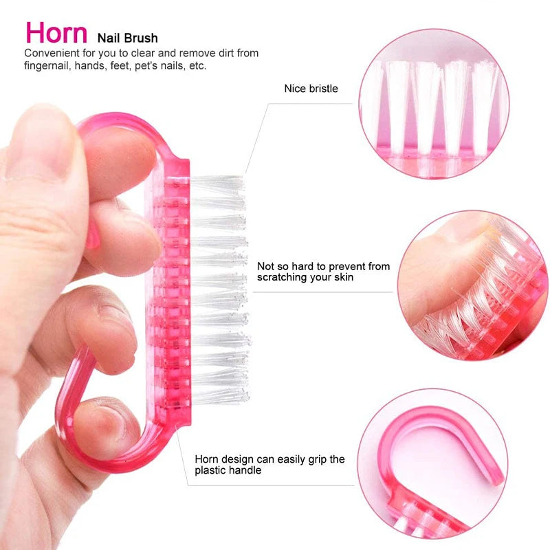 20Pcs/50Pcs Cleaning Brushes For Nail Manicure Small Plastic Brushes Dead Skin Remover Powder Remover Cleaner  Pedicure Tools