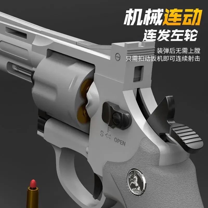 2024 New Arrivals ZP5 357 Revolver Mechanical Continuous Firing Toy Gun Automatic Pistol Soft Dart Bullet CS Outdoor Weapon