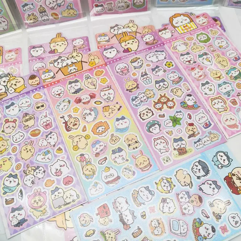 Kawaii Chiikawa Laser Stickers, Cartoon Animal Decals for Laptop, Binder & Kids Crafts