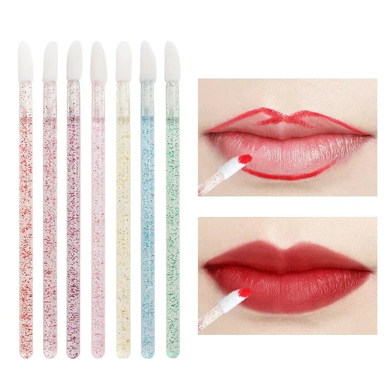 300/500PCS Crystal Lip Brushes Set Wholesale Lipstick Gloss Wands Applicators For Eyelash Extension Makeup Brush Beauty Tool