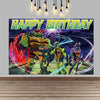 Teenage Mutant Ninja Turtles Happy Birthday Backdrop Banner Cartoon Theme Kids Boys Party Photo Background Decor Supplies