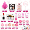 34PCS Makeup Cake Topper Happy Birthday Cake Topper with Lipstick Eye Shadow Makeup Brush for Girls Makeup Birthday Party Decor