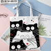 Cute Cat Shopping Grocery Reusable School Girl Gift Andeiltech Tote Bag for Women Aesthetic No Zipper