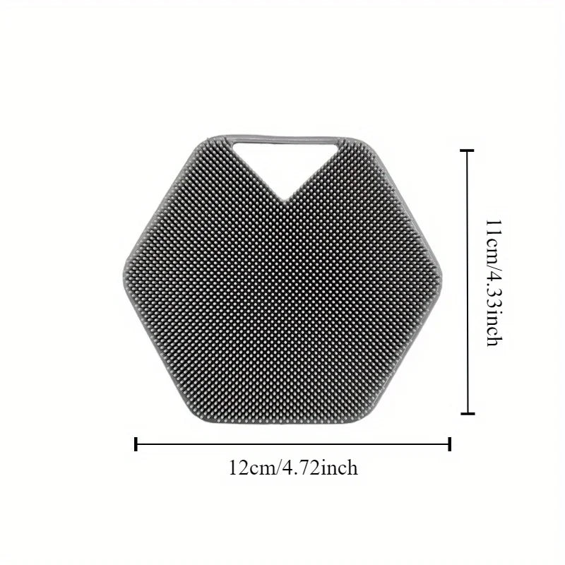 1pc Reusable silicone body scrub with storage hook foam shape, easy to clean, suitable for bathing hair washing, and pet bathing